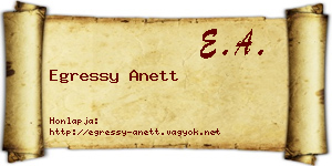 Egressy Anett névjegykártya