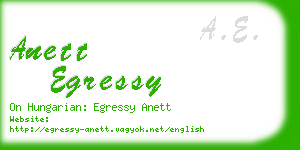 anett egressy business card